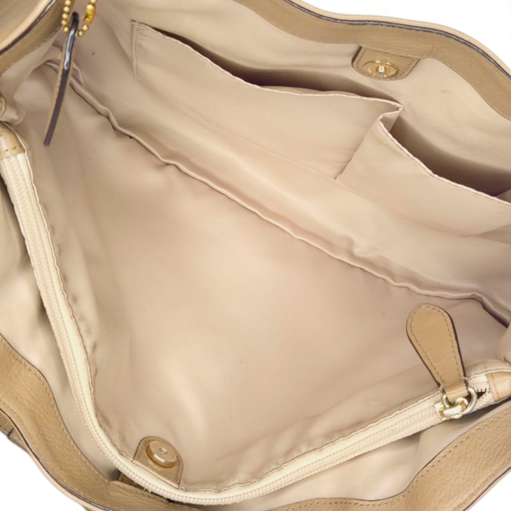 Coach F24961 Campbell Belle Carryall Tan Leather Tote Bag Authentic - Picture 13 of 16